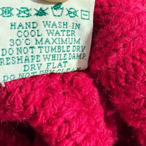 Aran Crafts Ireland 100% Merino Wool Cable Knit Turtleneck Sweater Pink Sz.Small - Picture 11 of 14